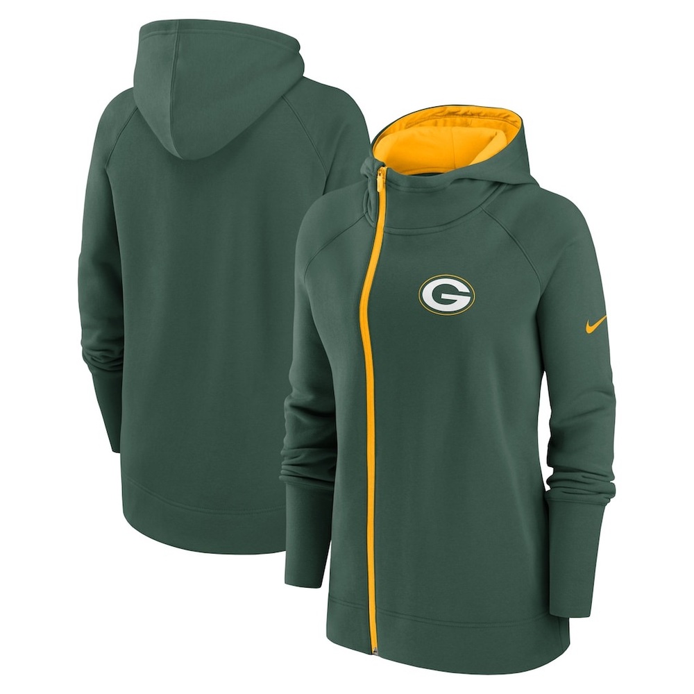 Nike Green and Yellow Full-Zip Hoodie